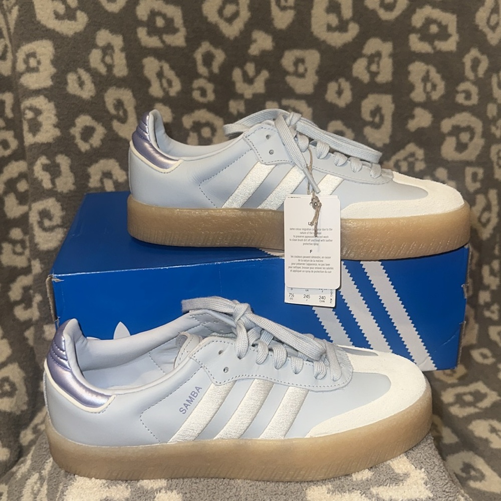 Adidas Women's Sambae Shoes in Halo Blue & Off White 😍 New & Never Worn 😍 - Picture 11 of 17
